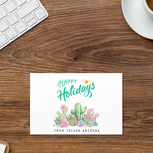 Happy Holidays Cactus Greeting card